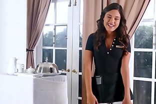 GIRLS GONE WILD - Teen Room Service Waitress Eats Hotel Guest's Pussy