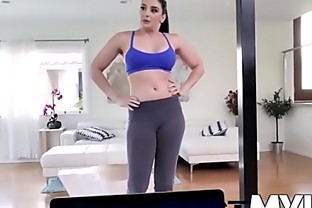 Gym-going hottie Sheena Ryder is adamant about keeping her MILF body in tip top shape. But today, she catches her man watching some deepthroat porn, and she is too turned on to focus on her fitness. - FULL SCENE on