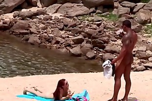 The massive cocked black dude picking up on the nudist beach. So easy, when you're armed with such a blunderbuss.