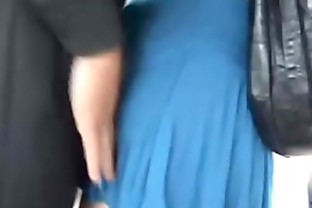 Hot 19 yo brunette groped by old men on the bus!