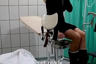 blonde for the first time with a gynecologist