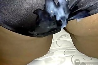 cum on juicy lucys silky black panties