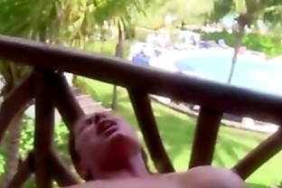 Public Squirting And Cumshot On Hotel Balcony